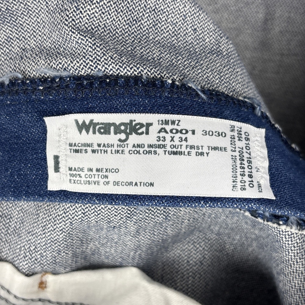 Wrangler 13MWZ Jeans Men’s 33x34 (Fits 33x33) Blue Cowboy Cut Made In Mexico - Picture 7 of 10